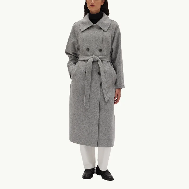 Quilted down women's coats with removable hoods for outdoor activitiesCocoon Coat - Grey Marle Quilted down women's coats with removable hoods for outdoor activitiesCocoon Coat - Grey Marle
