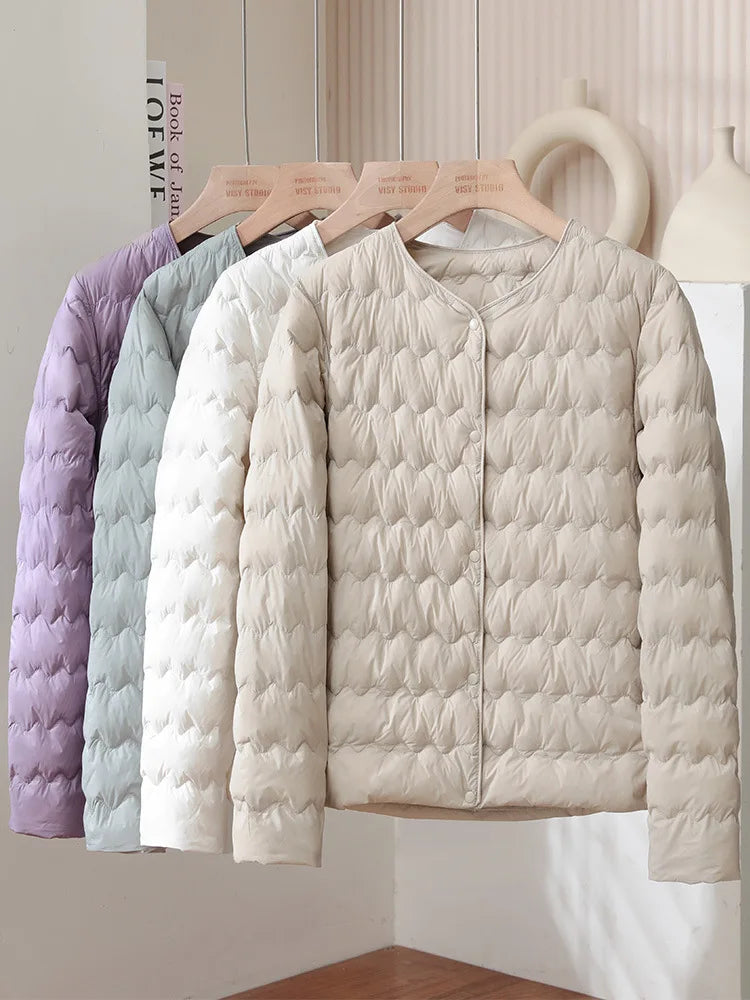 Women's knee - length wool blend coats with a fur collar for added warmthWomen's Ultra Lightweight Short Liner Down Jackets 2024 Women's knee - length wool blend coats with a fur collar for added warmthWomen's Ultra Lightweight Short Liner Down Jackets 2024