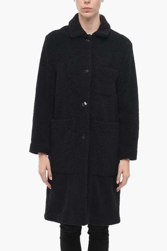 Women's knee - length wool blend coats with a fur collar for added warmthWoolrich Faux-fur HAZELTON Coat with Maxi Pockets Women's knee - length wool blend coats with a fur collar for added warmthWoolrich Faux-fur HAZELTON Coat with Maxi Pockets