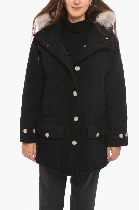 Belted women's cashmere coats in soft pastels for a luxurious feelWoolrich real fur trimming TUNDRA padded parka Belted women's cashmere coats in soft pastels for a luxurious feelWoolrich real fur trimming TUNDRA padded parka