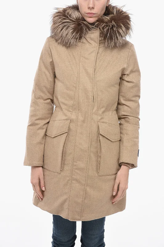 Women's faux fur coats in bright colors for a bold fashion statementWoolrich Wool Blend MILITARY Padded Parka with Fox Fur Detail Women's faux fur coats in bright colors for a bold fashion statementWoolrich Wool Blend MILITARY Padded Parka with Fox Fur Detail
