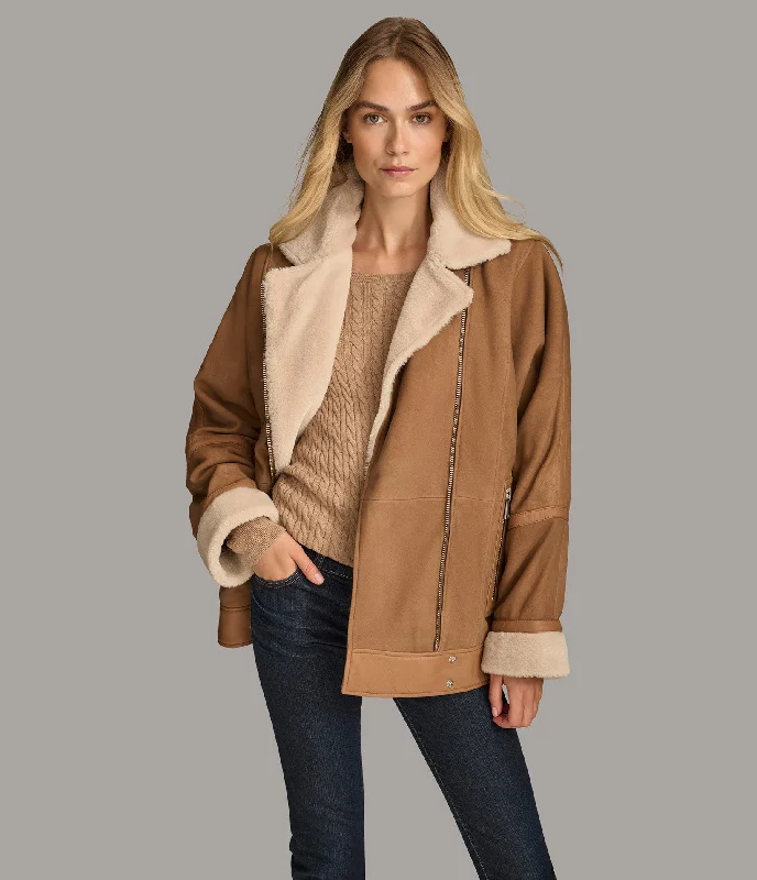 Ramona Faux Shearling Oversized Moto