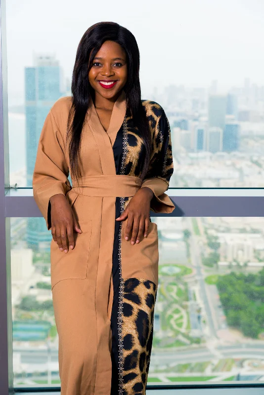 women robes for a stylish hospital stayBrandy contrast kimono robe