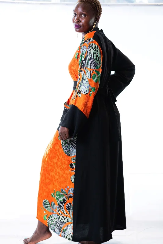 wrap - around women robes with adjustable beltsCaroline Silk Kimono Robe