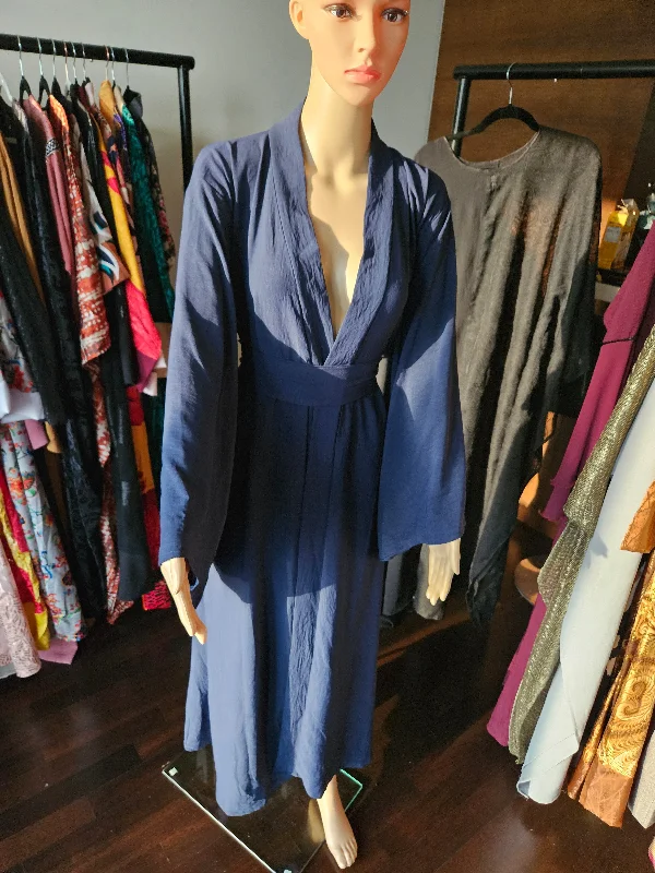 women robes for a hotel stay convenienceCassie navy blue abaya