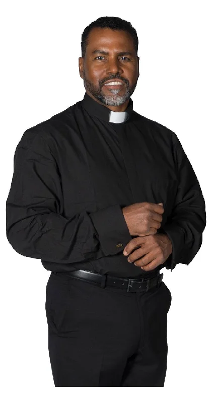 Clergy Dress Shirt French Cuff Tab Collar & Cuff Links