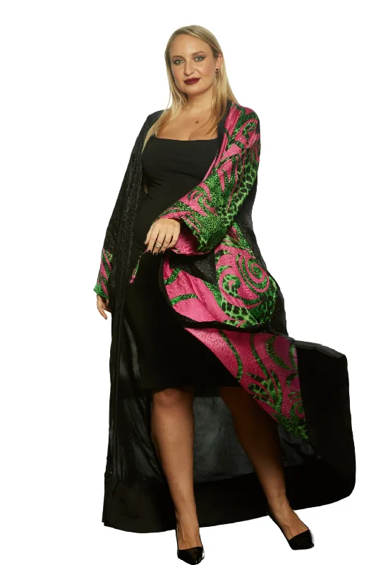 long - length women robes for full coverageLaura Silk Kimono Robe