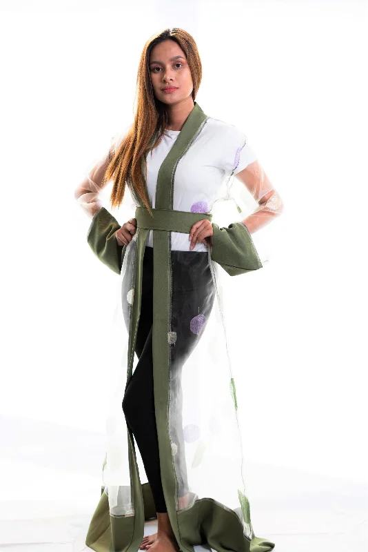 long - length women robes for full coverageNaomi sheer kimono robe