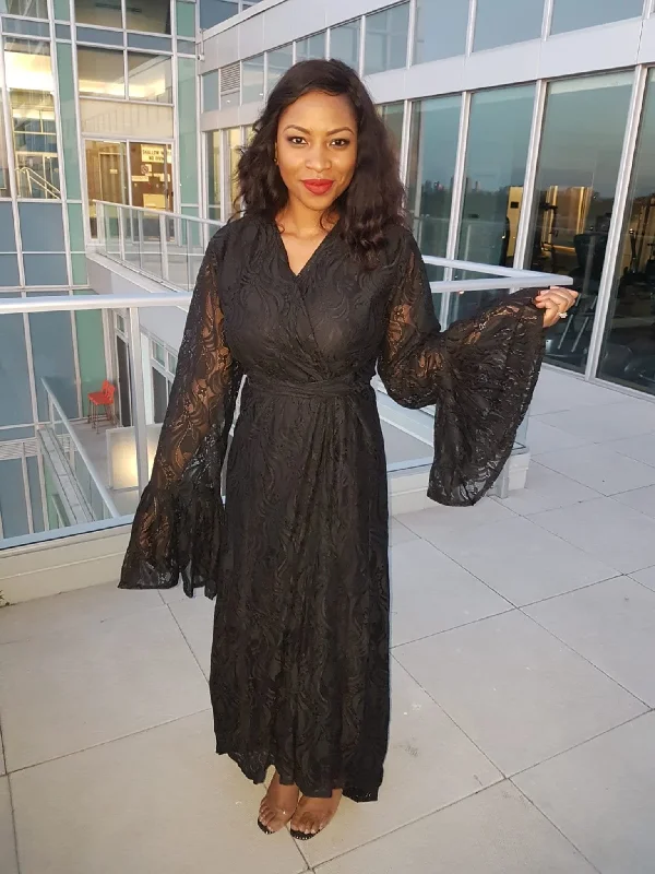 women robes with a drawstring waist for a customized fitPolly lace robe