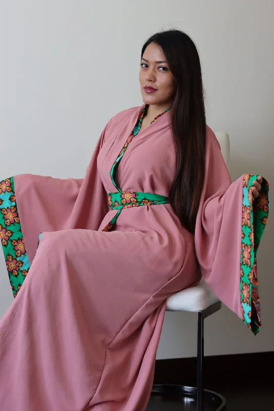 Sara pink cotton robe