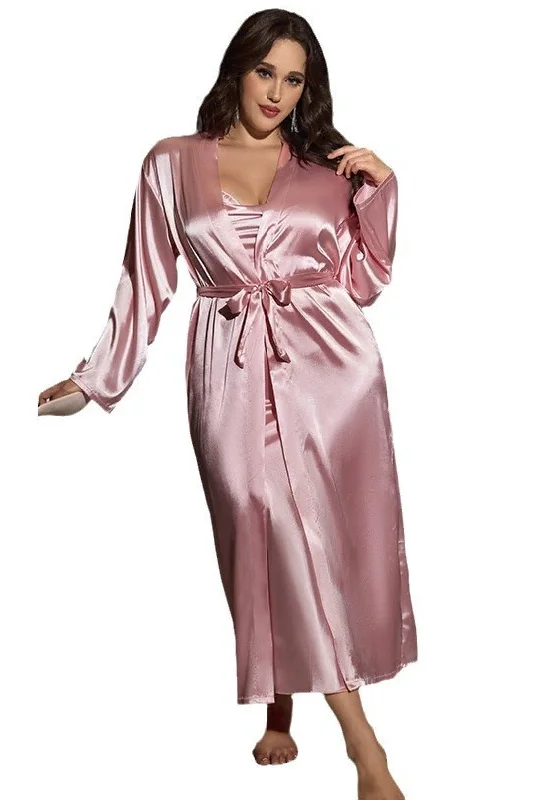 women robes for a work - from - home loungewear optionSilk-Like Robes 835081945354