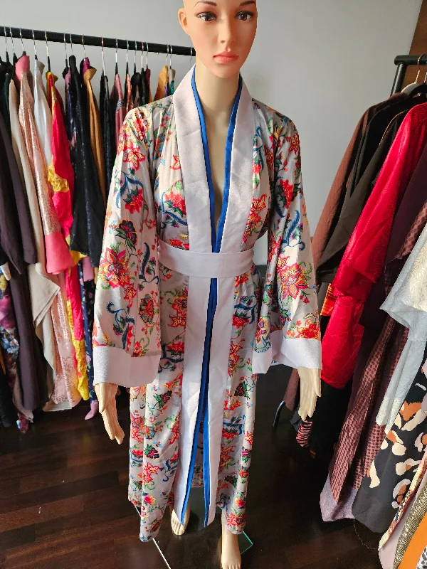 women robes with a shawl collar for styleJin Satin Yukata Robe