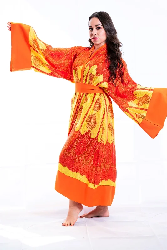 Gina Silk Yukata Kimono Robe