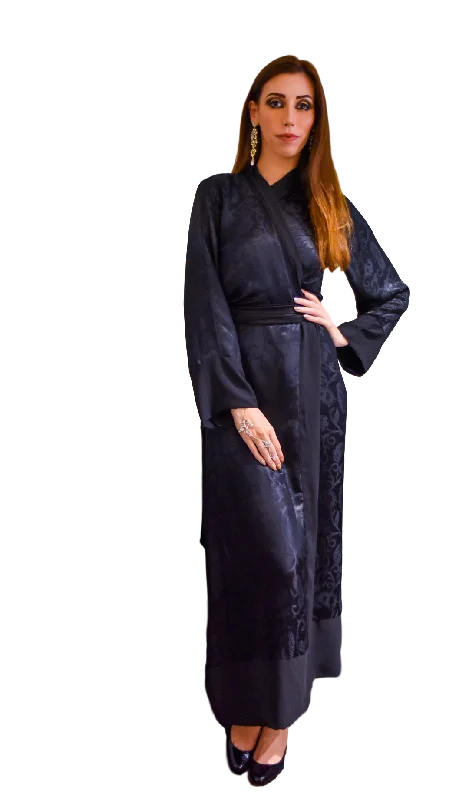 women robes with a patchwork design for uniquenessSofia Long Silk Kimono Robe