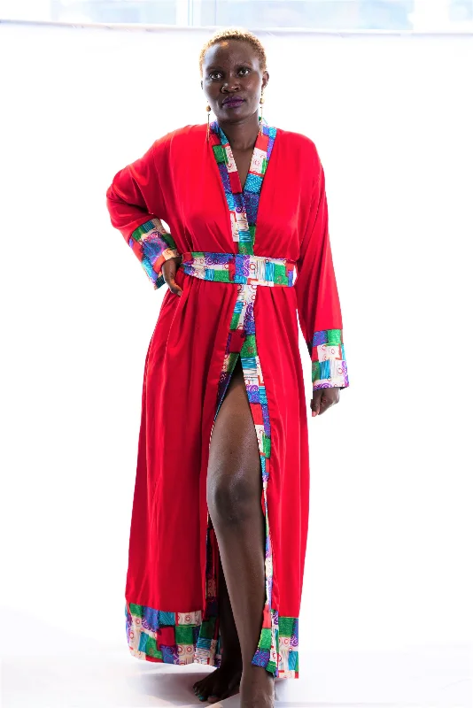 Yanet satin kimono robe