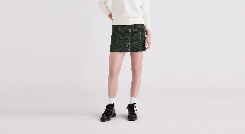 Button Front Mini Skirt