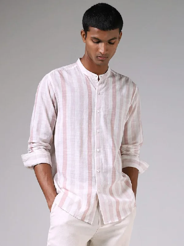 Twill Women Shorts with a Smooth Texture and DurabilityETA Pink Striped Cotton Resort-Fit Shirt Twill Women Shorts with a Smooth Texture and DurabilityETA Pink Striped Cotton Resort-Fit Shirt
