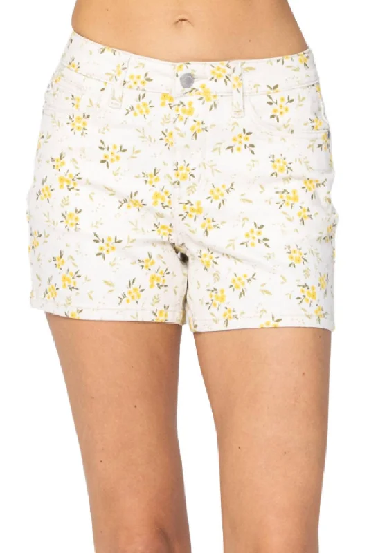 Solid Color Women Shorts in Bright Hues for a Bold StatementFlower Print Mid-Rise Shorts In Multi Solid Color Women Shorts in Bright Hues for a Bold StatementFlower Print Mid-Rise Shorts In Multi