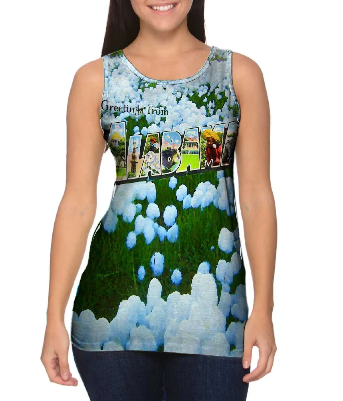 Crew Neck Women's Sustainable Tank Tops Made from Recycled MaterialsGreetings From Alabama 053