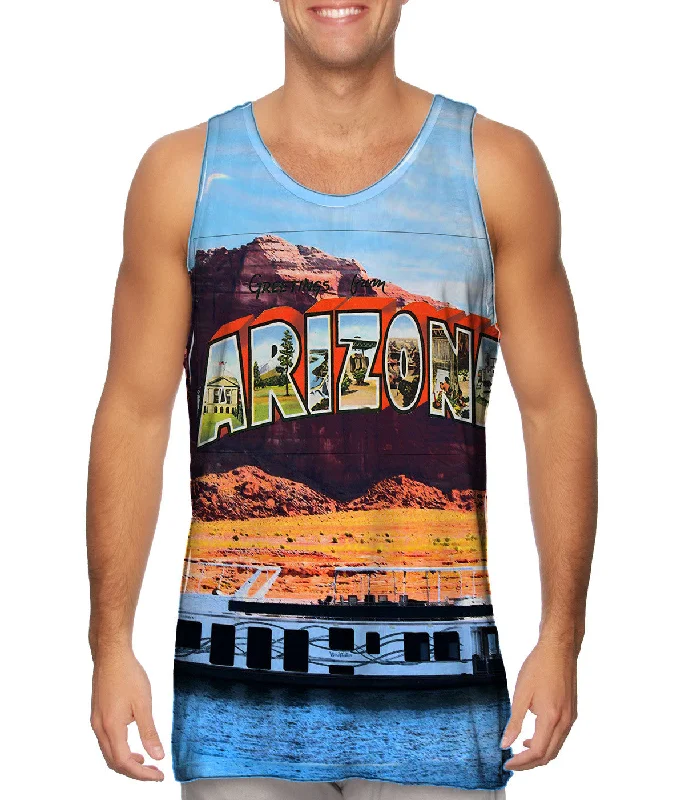 Plus Size Women's Embroidered Tank Tops in Boho StylesGreetings From Arizona 064