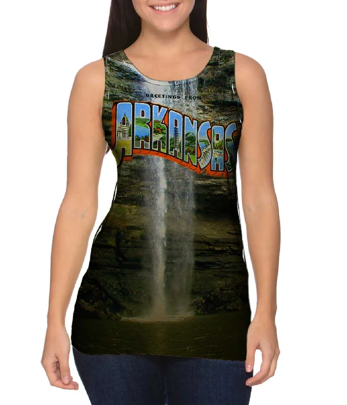 Mock Neck Women's Performance Tank Tops for CyclingGreetings From Arkansas 065
