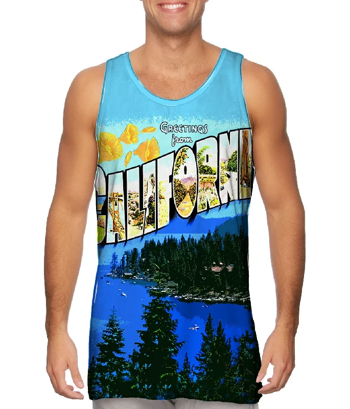 High - Neck Women's Silk Blend Tank Tops for a Luxurious FeelGreetings from California 044 High - Neck Women's Silk Blend Tank Tops for a Luxurious FeelGreetings from California 044