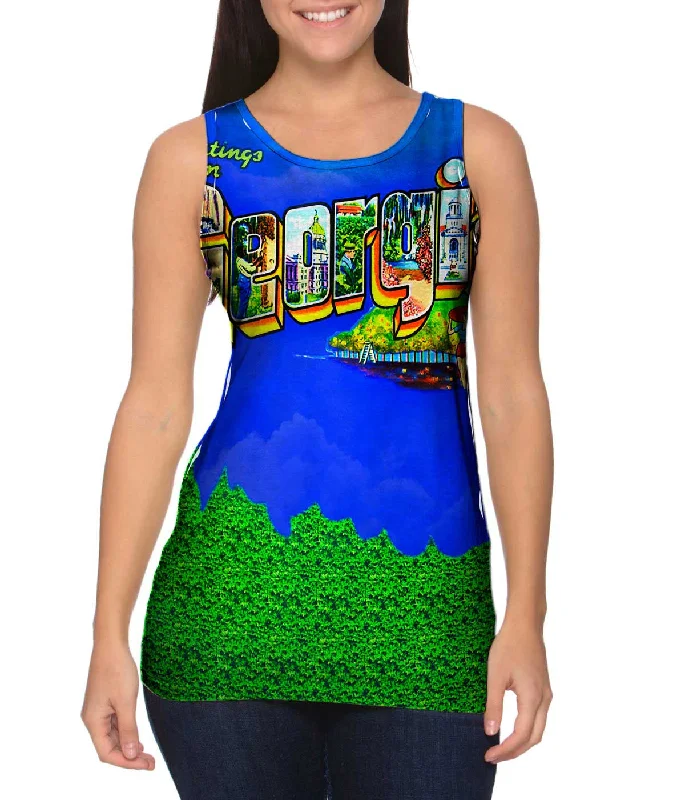 Women's Spaghetti Strap Tank Tops with Geometric PatternsGreetings from Georgia 049