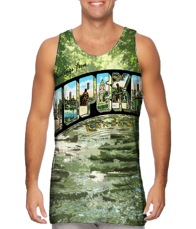 One - Shoulder Women's Rayon Blend Tank Tops for a Flowy LookGreetings From Topeka Kansas 060 One - Shoulder Women's Rayon Blend Tank Tops for a Flowy LookGreetings From Topeka Kansas 060