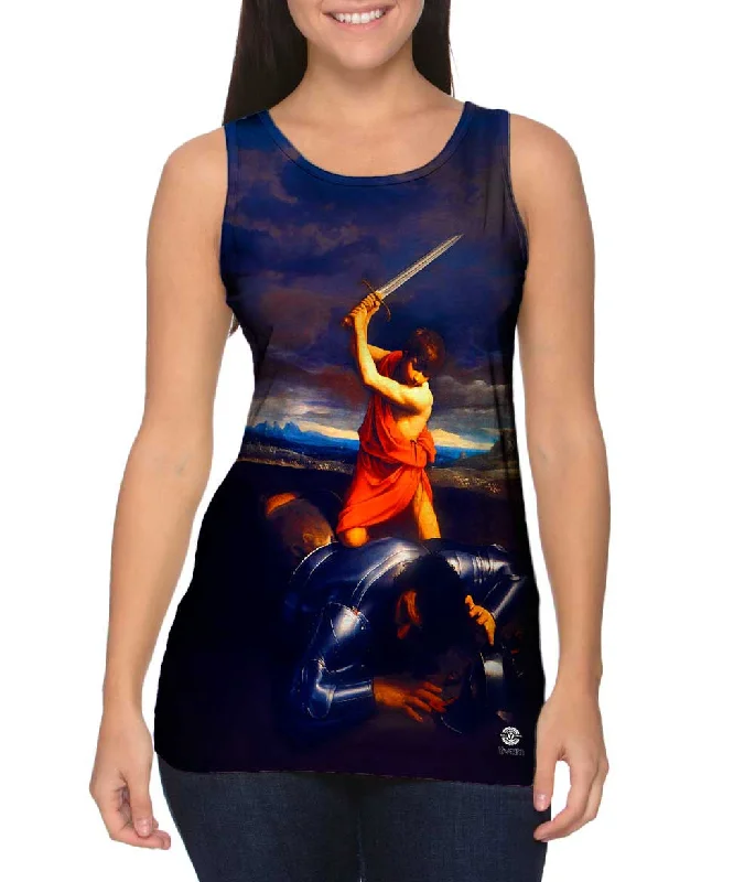 Plus Size Women's Glitter - Trimmed Tank Tops for Party NightsGuido Reni - "David and Goliath" (1610) Plus Size Women's Glitter - Trimmed Tank Tops for Party NightsGuido Reni - "David and Goliath" (1610)