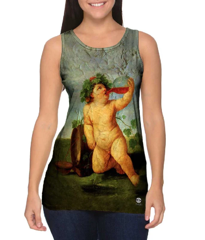 Women's Sleeveless Ribbed Tank Tops for a Trendy LookGuido Reni - "Drinking Bacchus" (1623) Women's Sleeveless Ribbed Tank Tops for a Trendy LookGuido Reni - "Drinking Bacchus" (1623)