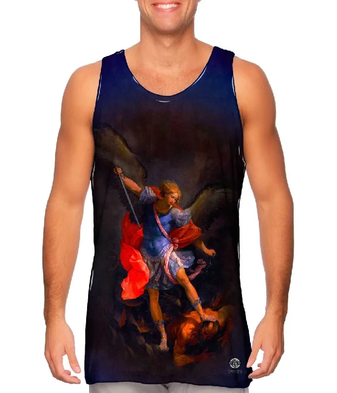 Women's Spaghetti Strap Tank Tops with Geometric PatternsGuido Reni - "The Archangel Michael defeating Satan" (1635) Women's Spaghetti Strap Tank Tops with Geometric PatternsGuido Reni - "The Archangel Michael defeating Satan" (1635)