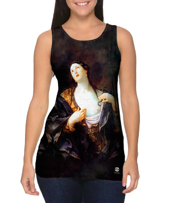 Crew Neck Women's Sustainable Tank Tops Made from Recycled MaterialsGuido Reni - "The Death Of Cleopatra" Crew Neck Women's Sustainable Tank Tops Made from Recycled MaterialsGuido Reni - "The Death Of Cleopatra"