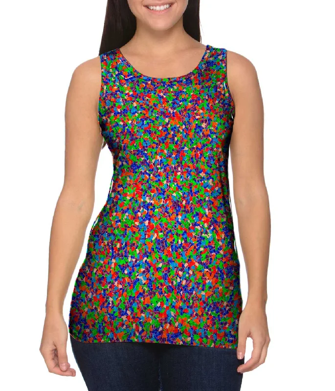 Plus Size Women's Embroidered Tank Tops in Boho StylesGummy Bear Time