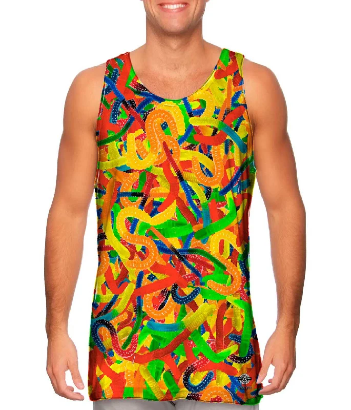 Women's Longline Tank Tops with Abstract PrintsGummy Worm Time Jumbo