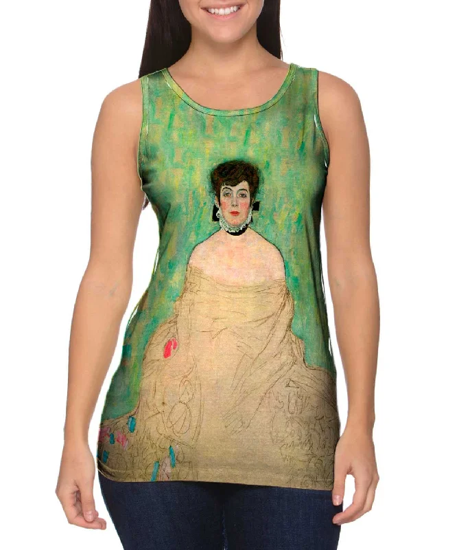 Women's Spaghetti Strap Tank Tops with Geometric PatternsGustav Klimt -"Amalie Zuckerandl" (1917) Women's Spaghetti Strap Tank Tops with Geometric PatternsGustav Klimt -"Amalie Zuckerandl" (1917)