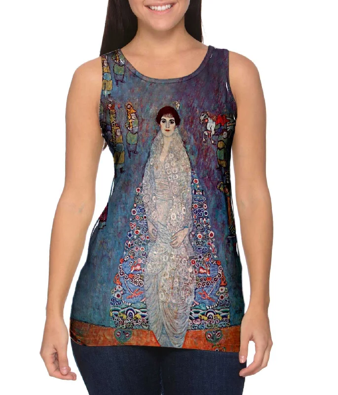 Plus Size Women's Side - Slit Tank Tops in Metallic ShadesGustav Klimt -"Baroness Elisabeth Bachofen" (1916) Plus Size Women's Side - Slit Tank Tops in Metallic ShadesGustav Klimt -"Baroness Elisabeth Bachofen" (1916)