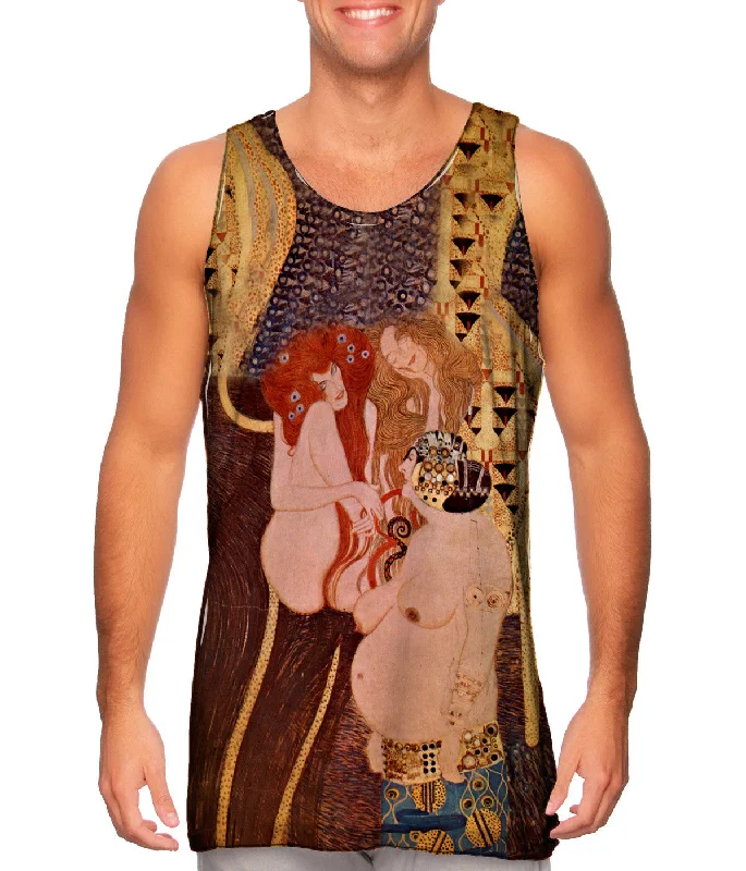 Plunge Neck Women's Seamless Tank Tops for a Smooth FitGustav Klimt -"Beethovenfries" (1902) Plunge Neck Women's Seamless Tank Tops for a Smooth FitGustav Klimt -"Beethovenfries" (1902)