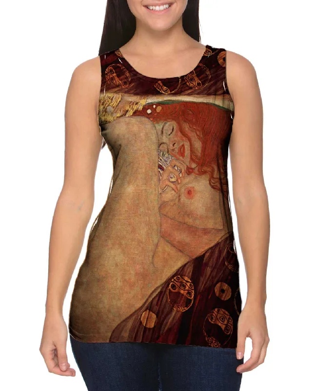 V - Neck Women's Moisture - Wicking Tank Tops for RunningGustav Klimt - "Danae" (1907) V - Neck Women's Moisture - Wicking Tank Tops for RunningGustav Klimt - "Danae" (1907)