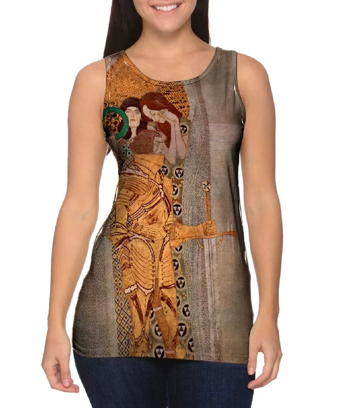 Plus Size Women's Puff - Sleeve Tank Tops in Pastel HuesGustav Klimt -"Der Beethovenfries" (1902) Plus Size Women's Puff - Sleeve Tank Tops in Pastel HuesGustav Klimt -"Der Beethovenfries" (1902)
