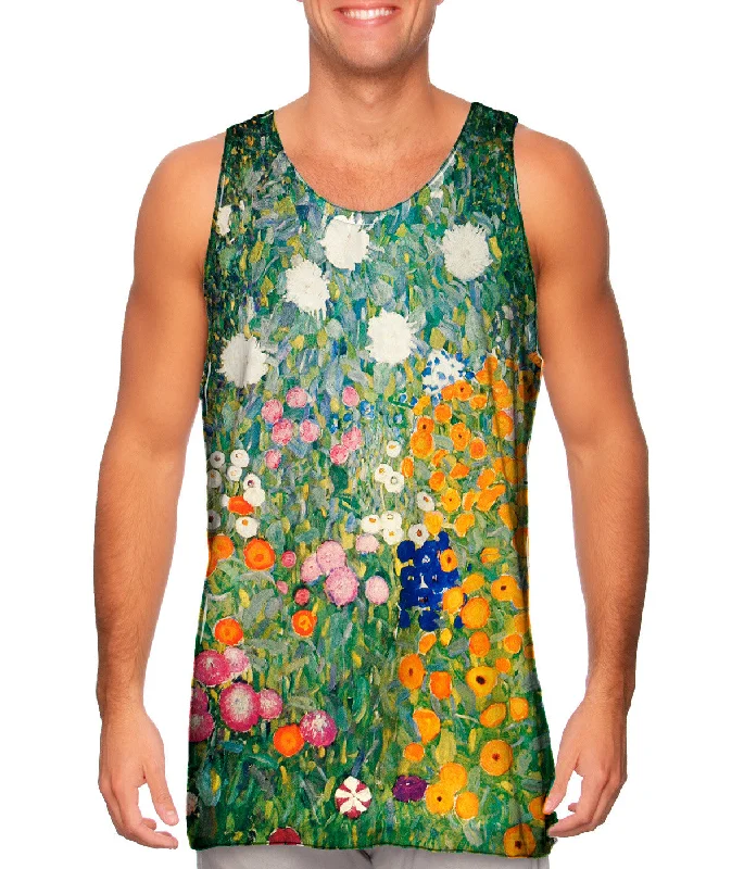 Women's Sleeveless Ribbed Tank Tops for a Trendy LookGustav Klimt -"Flower Garden " (1907) Women's Sleeveless Ribbed Tank Tops for a Trendy LookGustav Klimt -"Flower Garden " (1907)