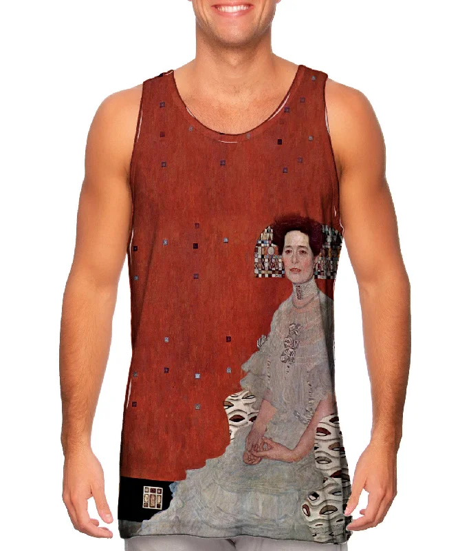 Scoop Neck Women's Linen Blend Tank Tops for SummerGustav Klimt -"Fritza Riedler" (1906) Scoop Neck Women's Linen Blend Tank Tops for SummerGustav Klimt -"Fritza Riedler" (1906)