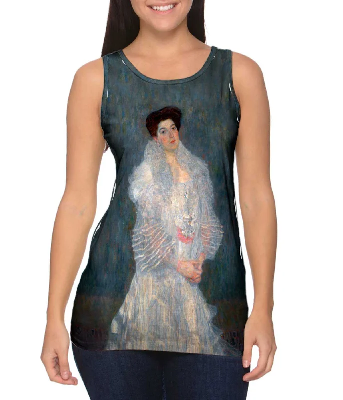 Plus Size Women's Side - Slit Tank Tops in Metallic ShadesGustav Klimt -"Hermine Gallia" (1904) Plus Size Women's Side - Slit Tank Tops in Metallic ShadesGustav Klimt -"Hermine Gallia" (1904)