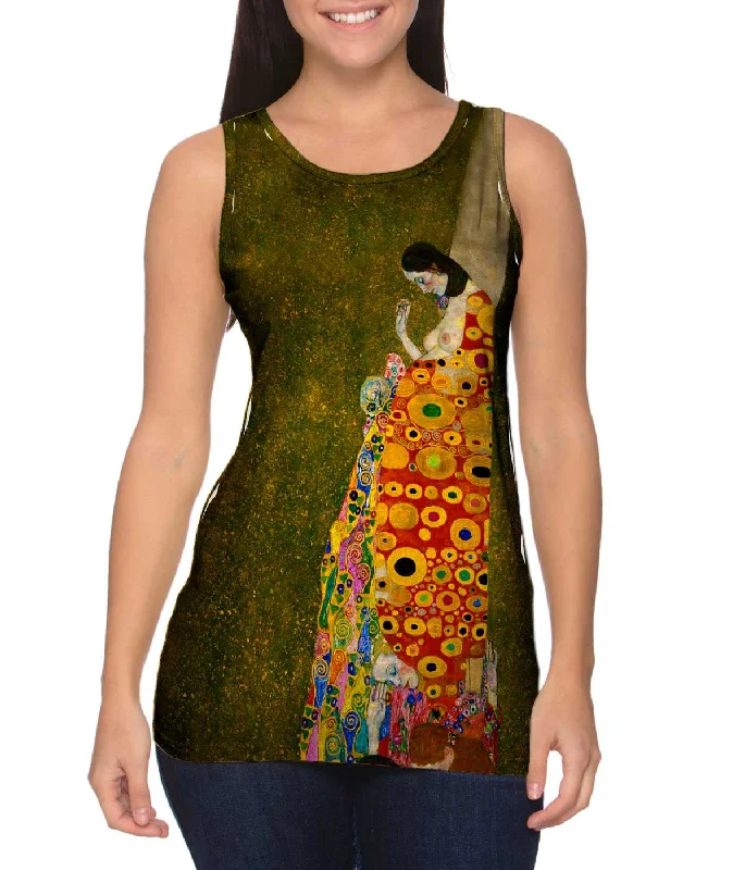 Women's Cropped Tank Tops with Vintage Band LogosGustav Klimt -"Hope II" (1908)
