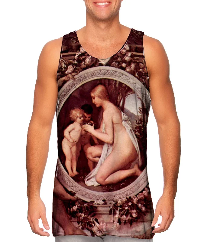 Mock Neck Women's Performance Tank Tops for CyclingGustav Klimt -"Idyll" (1884)