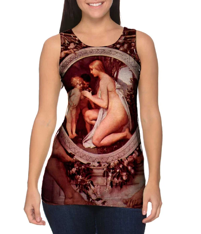 Plus Size Women's Embroidered Tank Tops in Boho StylesGustav Klimt -"Idyll" (1884)