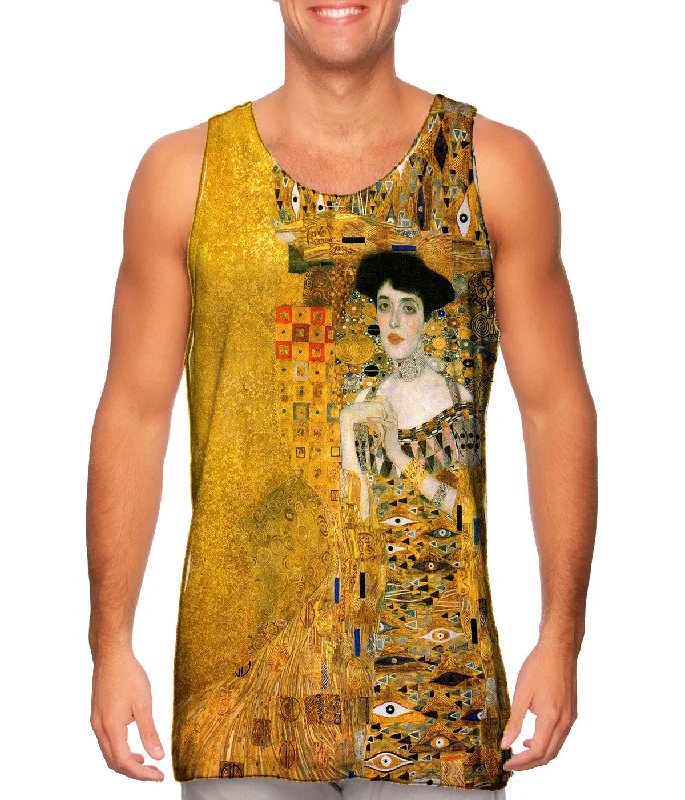 Mock Neck Women's Performance Tank Tops for CyclingGustav Klimt - "Portrait of Adele Bloch-bauer" (1907) Mock Neck Women's Performance Tank Tops for CyclingGustav Klimt - "Portrait of Adele Bloch-bauer" (1907)