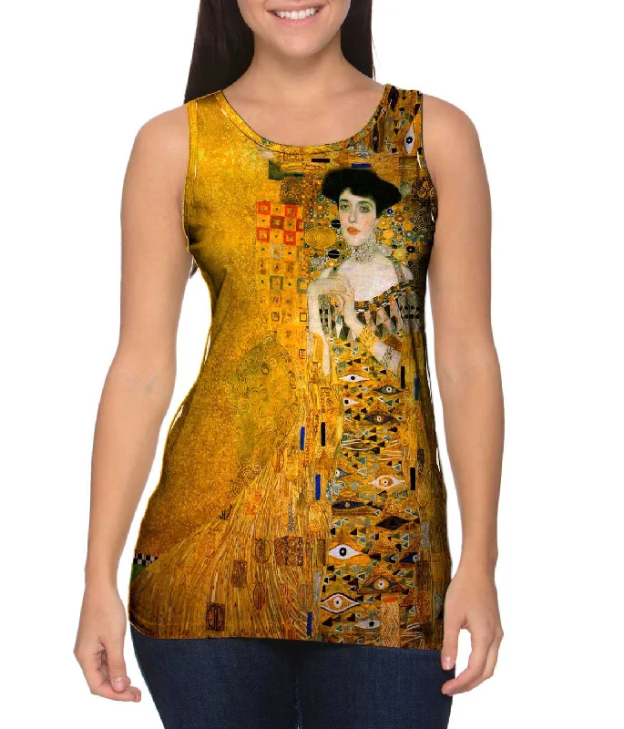 Plus Size Women's Embroidered Tank Tops in Boho StylesGustav Klimt - "Portrait of Adele Bloch-bauer" (1907) Plus Size Women's Embroidered Tank Tops in Boho StylesGustav Klimt - "Portrait of Adele Bloch-bauer" (1907)
