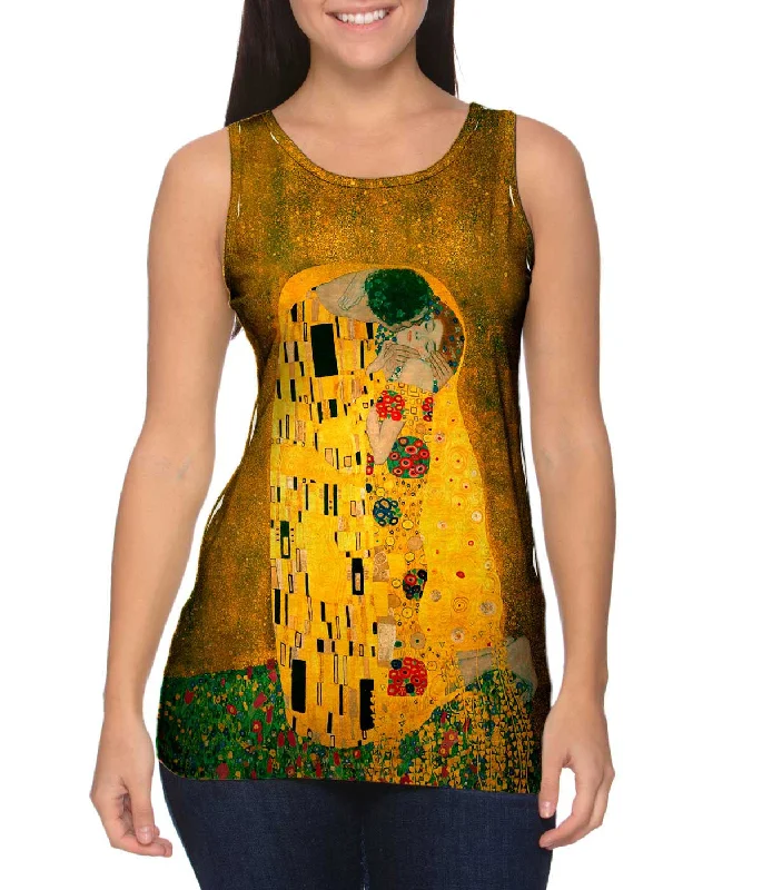 Women's Button - Down Tank Tops in Striped PatternsGustav Klimt - "The Kiss" (1907-08)
