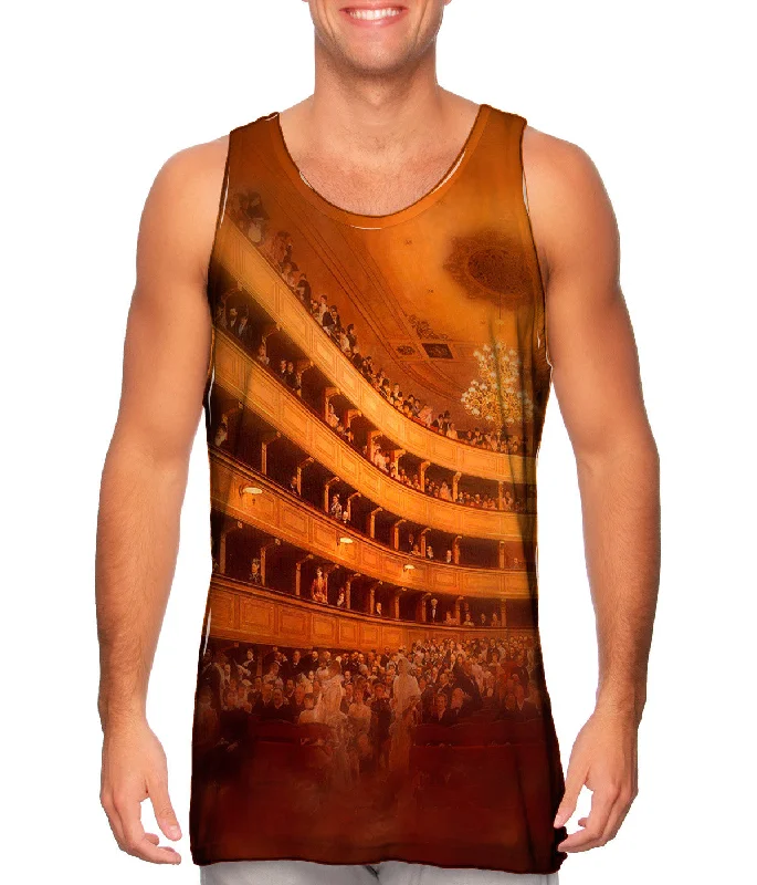 High - Neck Women's Silk Blend Tank Tops for a Luxurious FeelGustav Klimt - "The Old Burgtheater" (1889) High - Neck Women's Silk Blend Tank Tops for a Luxurious FeelGustav Klimt - "The Old Burgtheater" (1889)