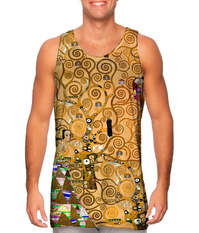 Plus Size Women's Glitter - Trimmed Tank Tops for Party NightsGustav Klimt - "The Tree Of Life" (1905) Plus Size Women's Glitter - Trimmed Tank Tops for Party NightsGustav Klimt - "The Tree Of Life" (1905)